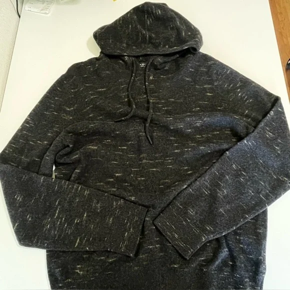 Club Monaco Cashmere Sweater Pullover Hoodie Charcoal Medium - Picture 7 of 13